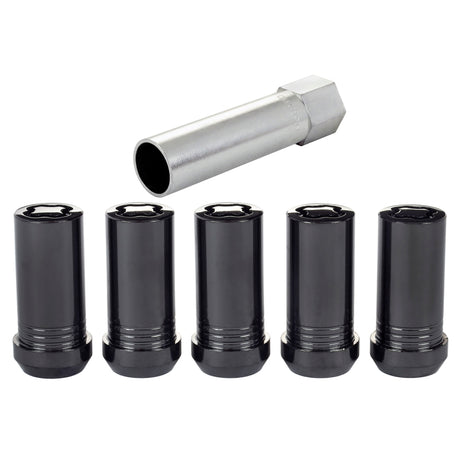 Jeu d'écrous de blocage de roue McGard - 5 pk. (Tuner / siège conique) 1/2-20 / 13/16 Hex / 1,60 po. Longueur - Noir