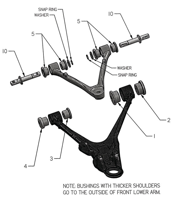 Kit de bagues de bras de suspension Delrin pour Chevy Corvette 97-13 Ridetech