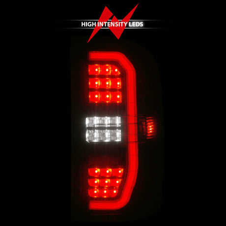 Feux arrière à LED ANZO 14-18 GMC Sierra 1500 avec boîtier noir et lentille fumée (avec barres lumineuses C)