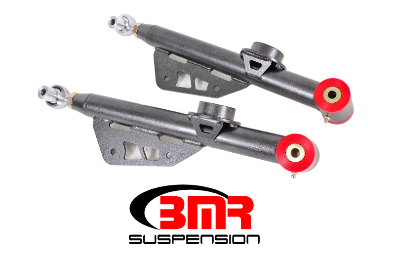 Bras de suspension inférieurs à réglage simple BMR 99-04 Mustang / embout de tige (polyuréthane) - Noir martelé