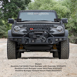 Plaque de montage de guide-câble de pare-chocs Rockline pour Jeep Wrangler JL/JLU/JK/JKU/Gladiator JT 07-20 Go Rhino