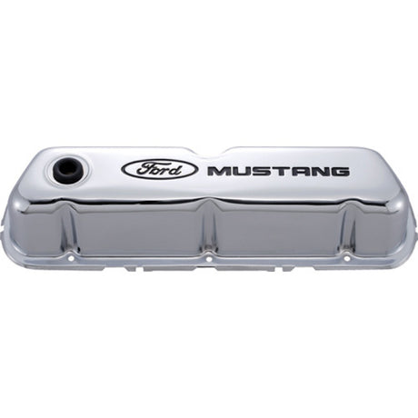 Couvercles de soupape en acier chromé estampé avec logo Ford Mustang Ford Racing