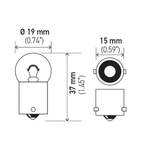 Ampoule Hella 5008 12V 10W Ba15S B6 (2)