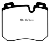 EBC 90-95 BMW 750iL 5.0 (E32) Redstuff Front Brake Pads