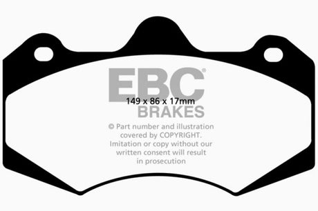 Plaquettes de frein avant EBC 05-08 Morgan Aero 8 4.4 Redstuff