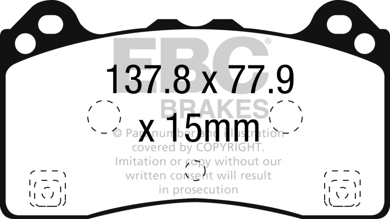 Plaquettes de frein avant EBC 15-16 Ford Focus RS Yellowstuff