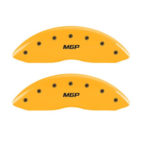Couvre-étriers MGP 4 gravés avant et arrière finition jaune MGP noir ch