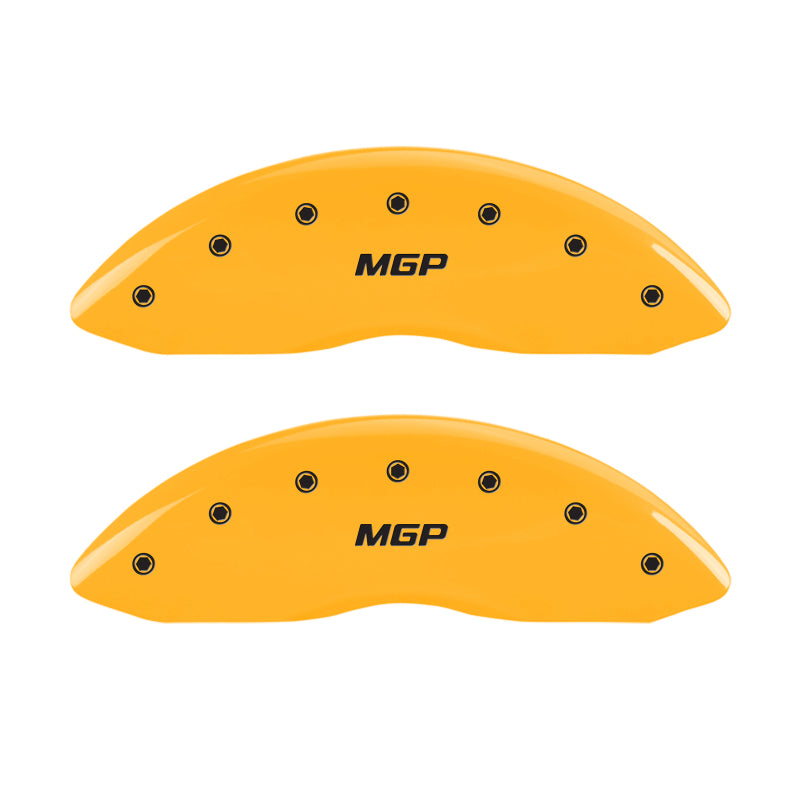 MGP 4 Caliper Covers Engraved Front & Rear Oval logo/Ford Yellow finish black ch