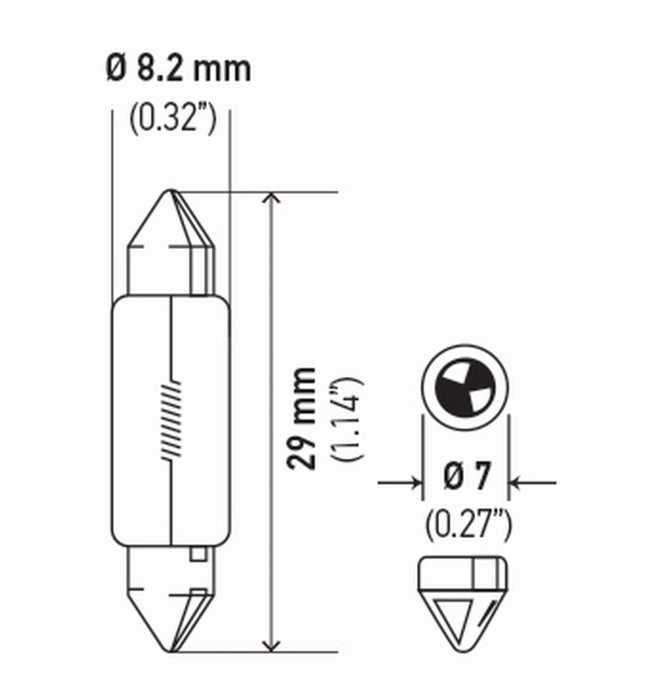 Ampoule Hella 3021 12V 3W Sv78 T25 8X29Mm Sb