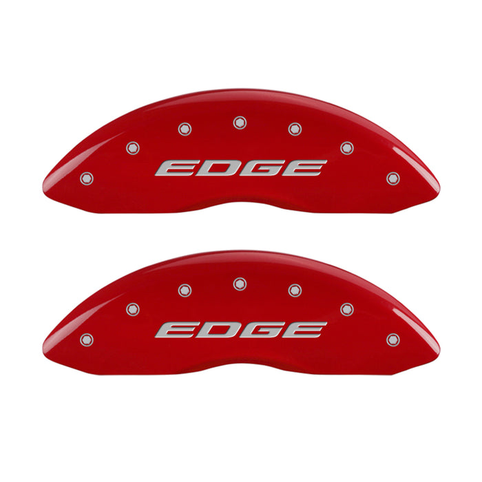 Couvre-étriers MGP 4 gravés avant et arrière EDGE/2015 finition rouge argent ch