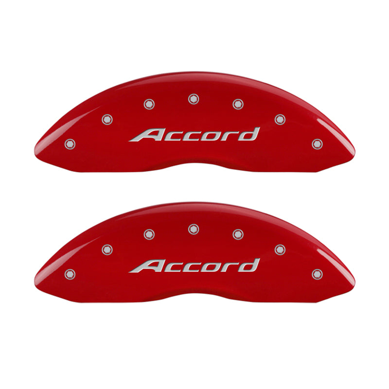 Couvre-étriers MGP 4 gravés avant Accord gravés arrière Accord finition rouge argent ch