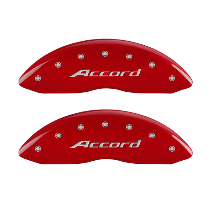 Couvre-étriers MGP 4 gravés avant Accord gravés arrière Accord finition rouge argent ch