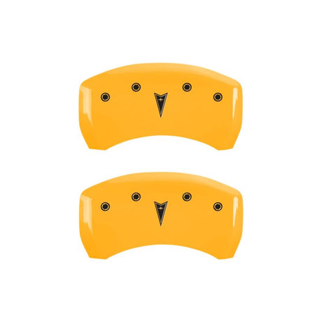 MGP 4 Caliper Covers Engraved Front Pontiac Rear Arrow Yellow Finish Blk Char 2009 Pontiac Solstice