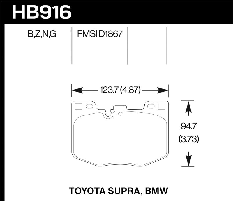Plaquettes de frein avant Hawk 2020 Toyota Supra / 19-20 BMW Z4 PC Street