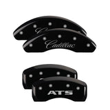 Couvre-étriers MGP 4 gravés à l'avant en cursive/arrière gravé Cadillac CTS finition noire argent ch