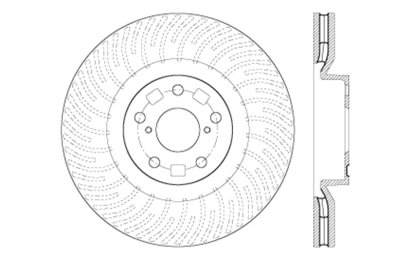 Rotor avant droit percé en croix pour Lexus IS350 12-15 StopTech