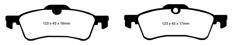 Plaquettes de frein arrière Redstuff EBC 02-03 Mini Hardtop 1.6