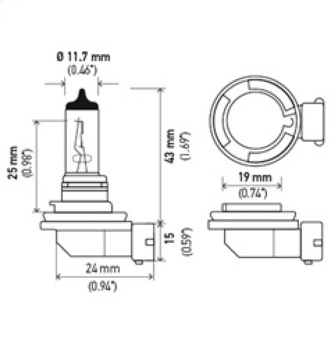 Ampoule halogène au xénon Hella Optilux XY Series H8 12 V 35 W pour feux antibrouillard - Paire