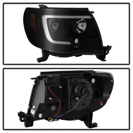 Phares Spyder 05-11 Toyota Tacoma Ver 2 Proj - Barre lumineuse DRL - Fumée noire PRO-YD-TT05V2-LB-BSM
