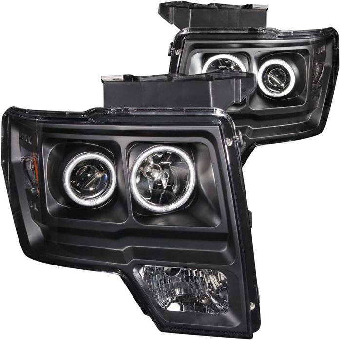 Phares de projecteur ANZO 2009-2014 Ford F-150 avec halo noir (CCFL)