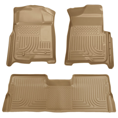 Revêtements de sol Husky Liners 09-12 Ford F-150 Super Crew Cab WeatherBeater Combo Tan