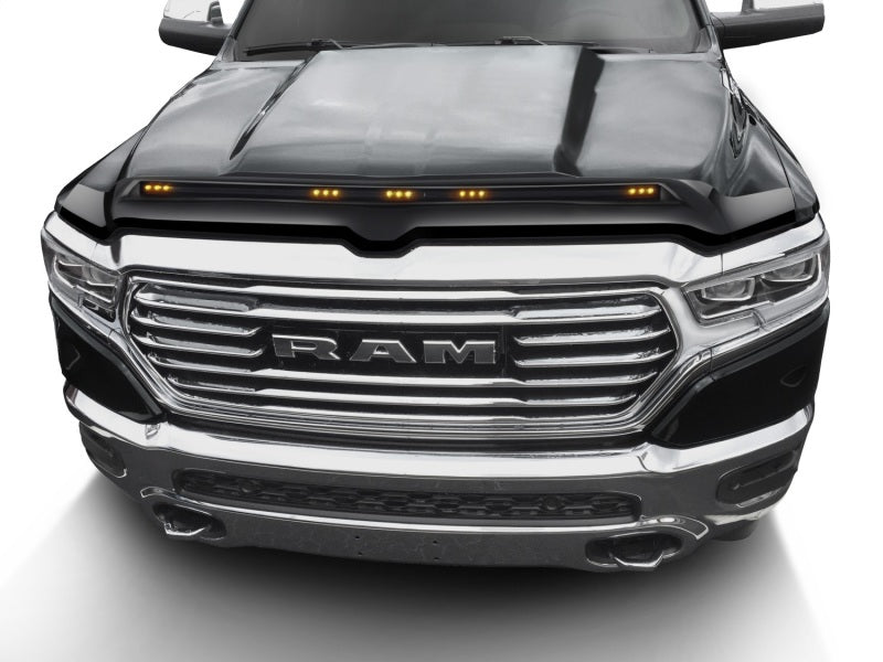 Couleur assortie du capot Aeroskin AVS 19-22 Ram 1500 avec lumières - Noir diamant