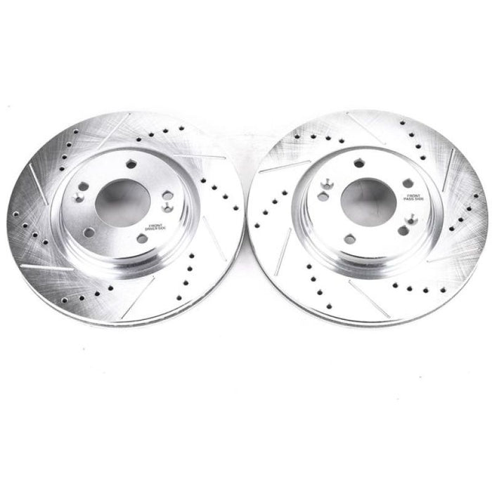 Power Stop 17-19 Hyundai Elantra Front Evolution Drilled & Slotted Rotors - Pair