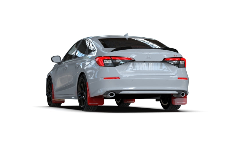 Garde-boue rouge UR Rally Armor 2022 Honda Civic (y compris Si/Sport/Touring) avec logo blanc