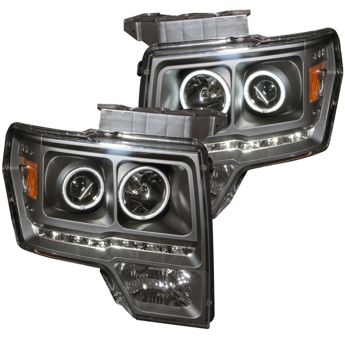 Phares de projecteur ANZO 2009-2014 Ford F-150 avec halo noir (CCFL) G2