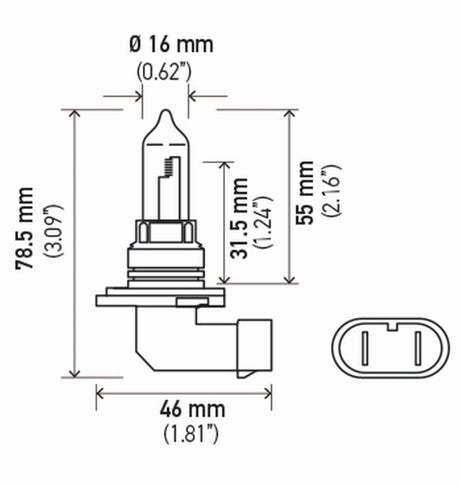 Ampoules haute puissance Hella HB3 9005 12V 100W P2OD T4 (paire)