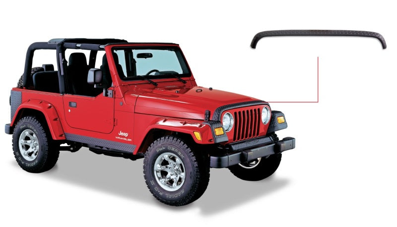 Bushwacker 18-19 Jeep Wrangler Rubicon/Sport//Unlimited/Sport S Hood Stone Guard- Black