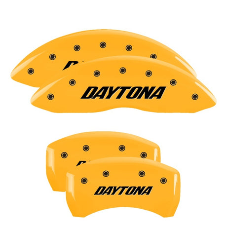 Couvre-étriers MGP 4 gravés avant et arrière finition jaune Daytona noir Char 2006 Dodge Charger