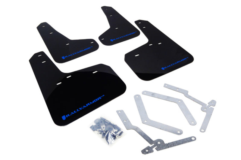 Rally Armor 12-19 Ford Focus ST / 16-19 RS Black Mud Flap w/ Blue Logo