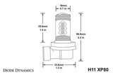 Diode Dynamics H11 XP80 LED - Froid - Blanc (Paire)