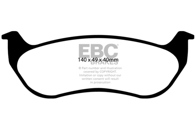 Plaquettes de frein arrière EBC 07-11 Ford Explorer Sport Trac 4.0 Yellowstuff