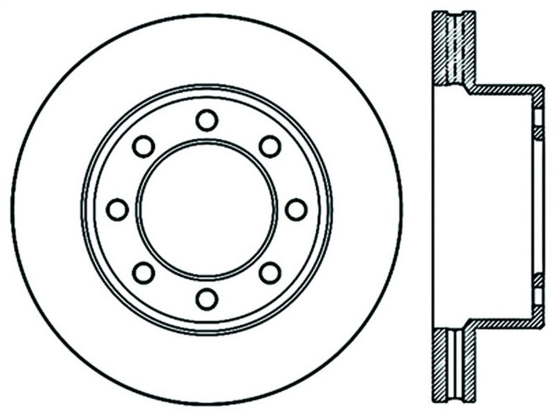 Frein avant gauche fendu CRYO Roto StopTech 09-12 Dodge Ram 2500 PU 2WD/4WD / 09-12 Ram 3500 PU 4WD