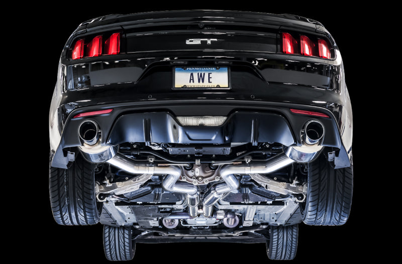 Échappement Cat-back AWE Tuning S550 Mustang GT - Édition Touring (embouts chromés argentés)