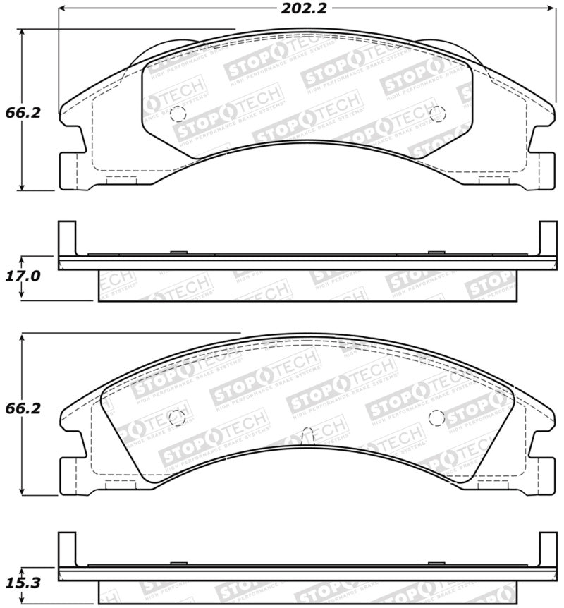 Plaquettes de frein sport StopTech avec cales - Avant