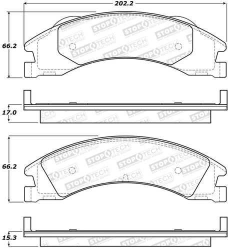 StopTech Sport Brake Pads w/Shims - Front