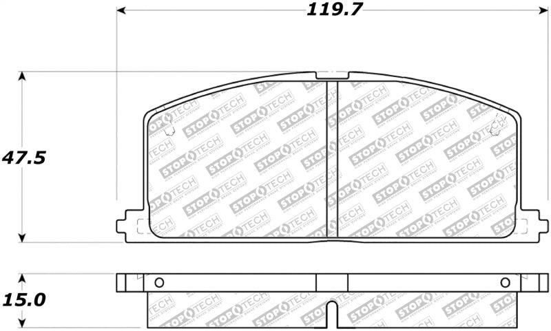 Plaquettes de frein StopTech 83-86 Toyota Camry / 86-91 Celica / 84-92 Corolla Street Select - Avant