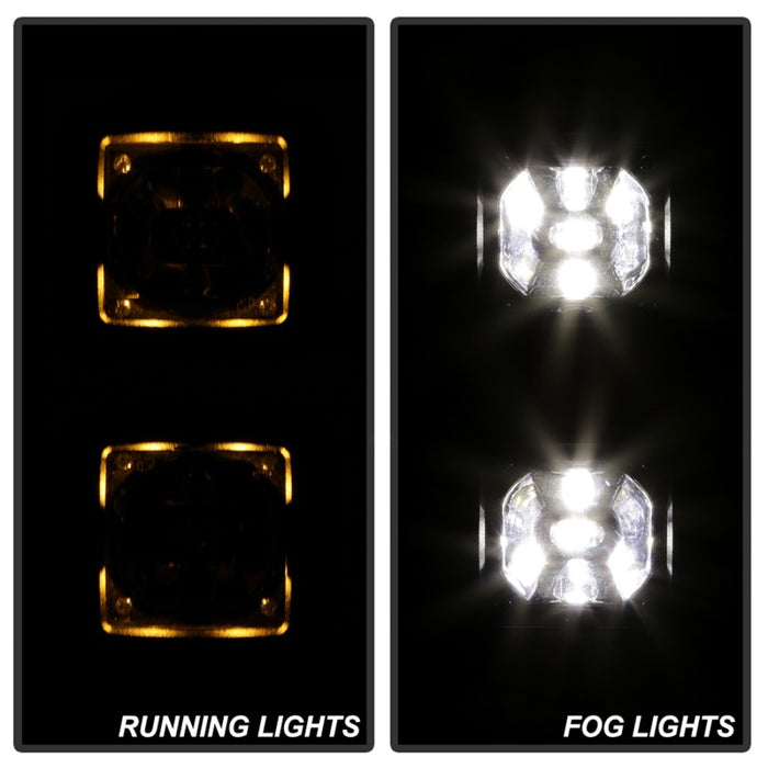 Feux antibrouillard à LED complets avec support et interrupteur universel pour Dodge Ram 2013-2018 1500 uniquement - Transparent