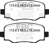 Plaquettes de frein arrière EBC 15+ Fiat 500X 1.4 Turbo Greenstuff
