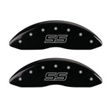 MGP 4 Caliper Covers Engraved Front & Rear Trailblazer style/SS Black finish silver ch