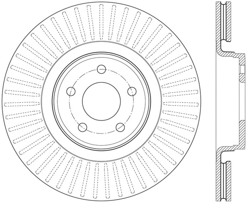 Rotor de rotor fendu avant gauche StopTech 14.5+ Ford Focus ST