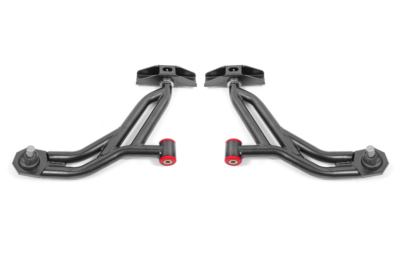 BMR 10-14 Ford Mustang Non-Adj. Lower A-Arms Delrin/Rod w/ 19mm Tall Ball Joint - Black Hammertone BMR Suspension