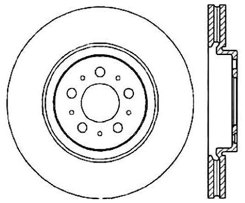StopTech 04-07 Volvo S60 / 04-07 Volvo S70 Cyro Sport Rotor avant gauche fendu