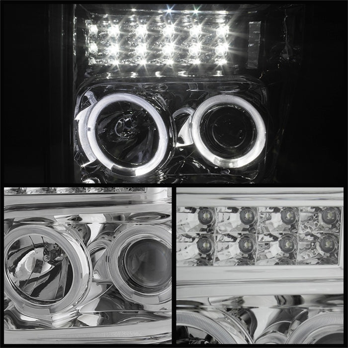 Xtune Ford F250/350/450 Super Duty 08-10 Projector Headlights LED Halo Chrome PRO-JH-FS08-LED-C