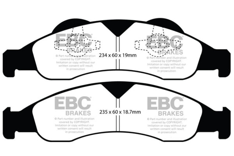 Plaquettes de frein avant EBC Yellowstuff pour Ford Expedition 5.4 2WD 07-09