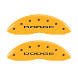 MGP Front set 2 Caliper Covers Engraved Front With out stripes/Dodge Yellow finish black ch