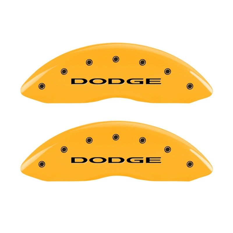 Ensemble avant MGP 2 couvre-étriers gravés avant sans bandes/finition jaune Dodge noir ch